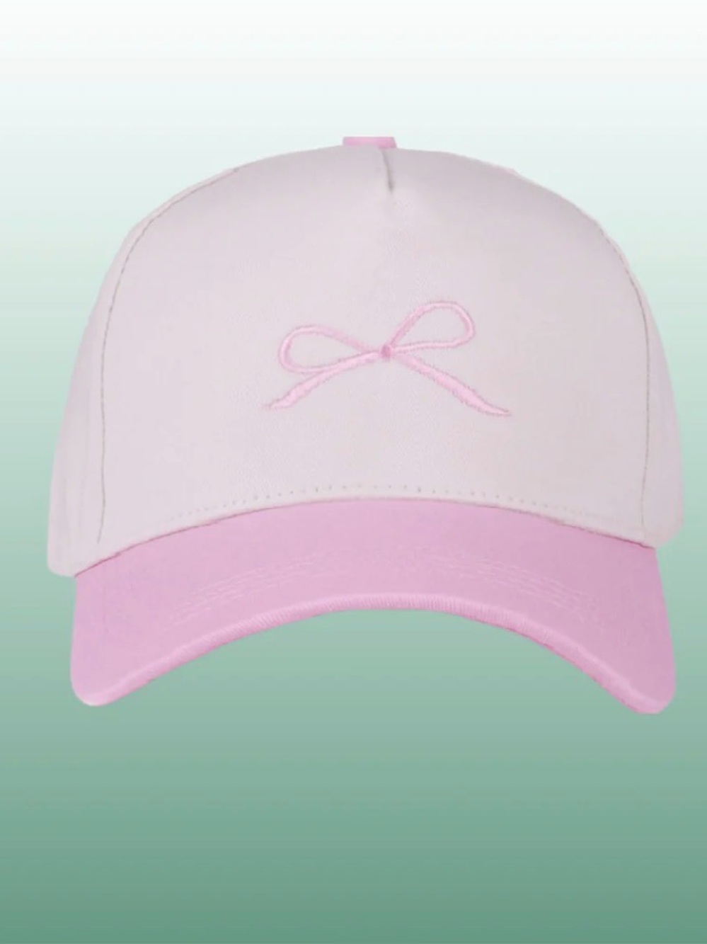 Adjustable Pink Bow Baseball Cap- NWOT- Two Tone Canvas Cap